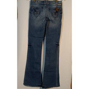 J & Company Size 27 Distressed Boot Cut Jeans 29 x 33 Beverly